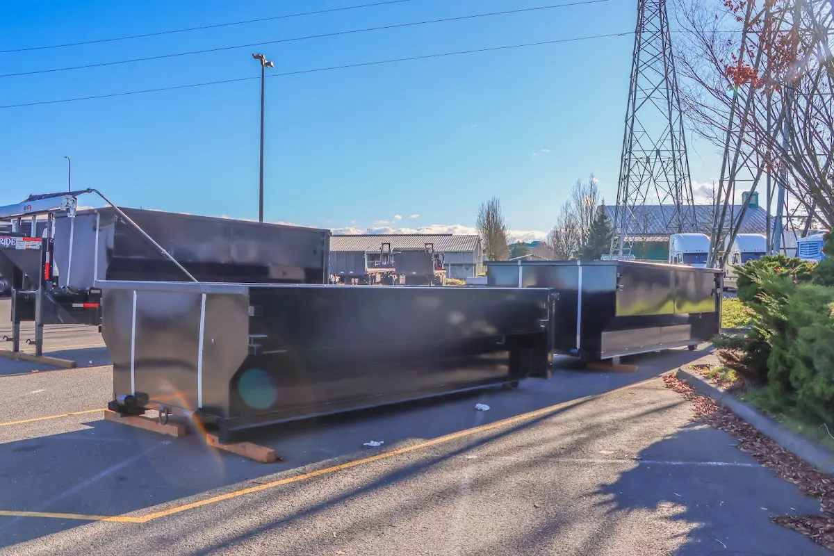 Roll-off dumpster ready for waste disposal at job site for 12 Yard Dumpster Rental in Tarrant